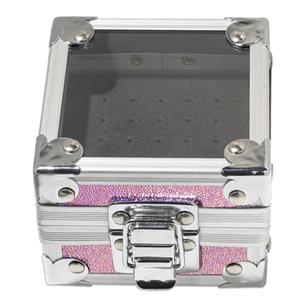 Fodral 25 hål Transparent skydd Dammtät spikborr Förvaringslåda Rosa