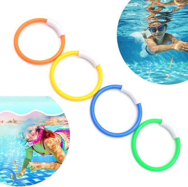 Dykringar för barn, dykring, dykringleksaker, PVC-dykringar, poolringleksaker, 4 stycken
