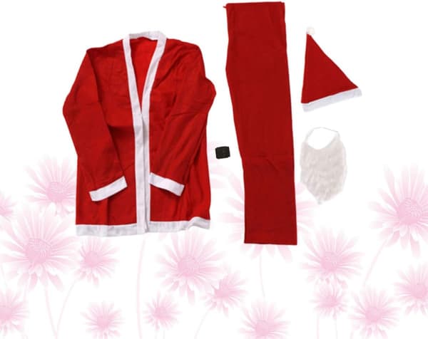 5 stk. julemandskostume i non-woven stof til voksne