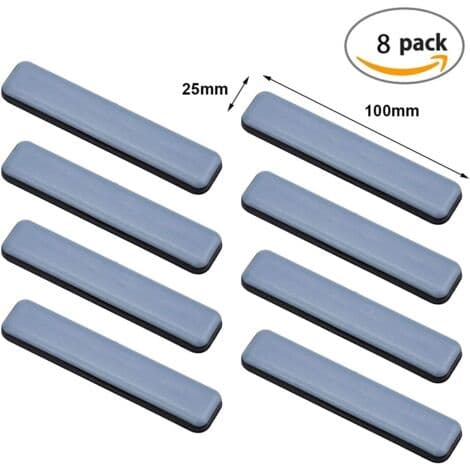 8 stk Teflon møbelputer for tepper og tregulv, selvklebende teflonputer, beskyttende glideputer, selvklebende glideputer, 100x25 mm