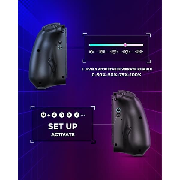 Hyperion Meteor Light trådløs Joy-pad med 8-farget LED for Switch/Switch OLED - Julepakke