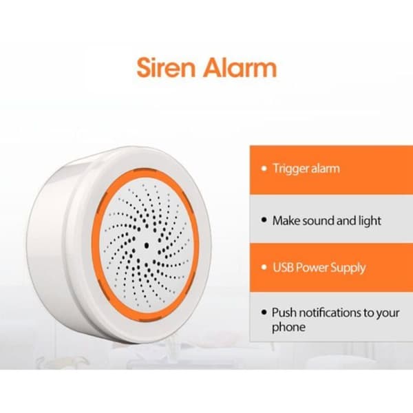 ZigBee NEO 90DB Lyd- og Lyssensor Sirene IntGr Tuya Smart Life PZCC