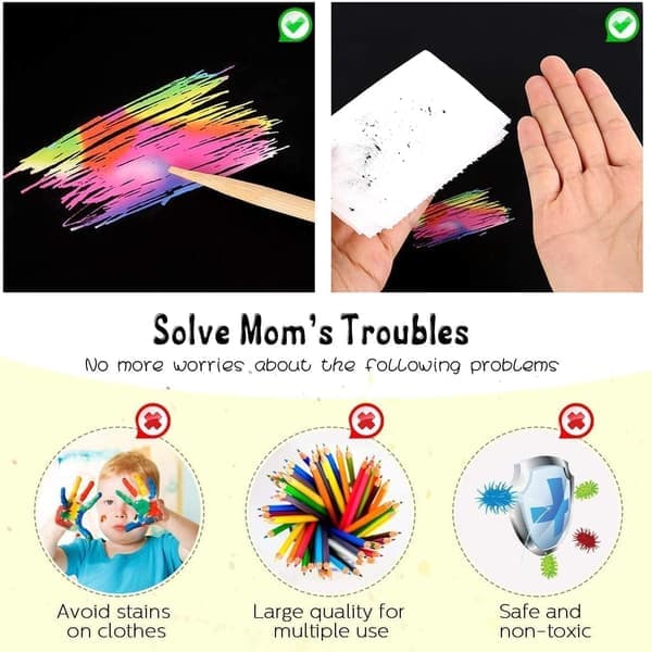 Rainbow Scratch Art Notes – 100 Magic Scratch Cards for Kids, DIY Party Favors