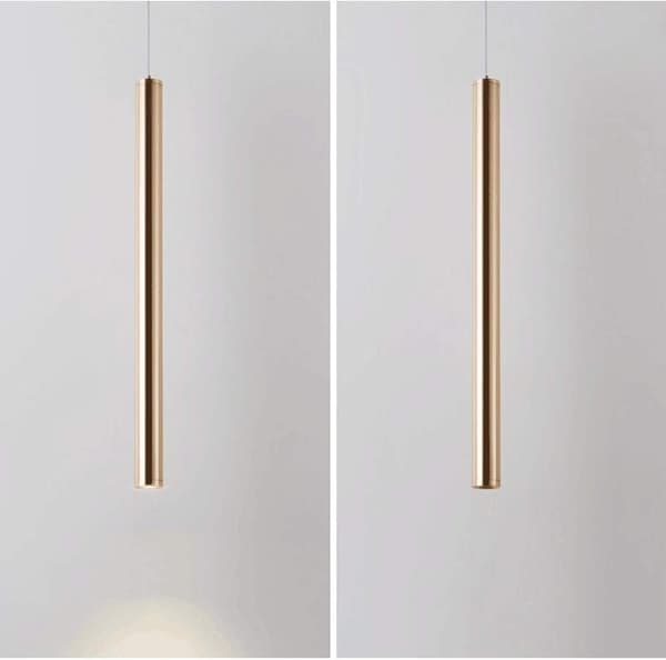 1-pak moderne pendellampe guld spotlight lang rør pendellampe LED cylinderlys