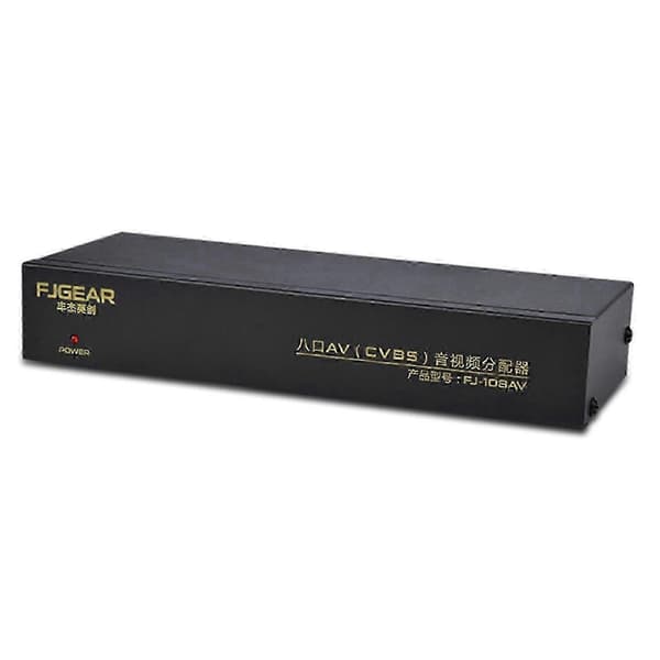 8-Way Composite RCA AV Splitter 1x8 Video 1 In 8 Out Splitter Distributor HDTV[DB]