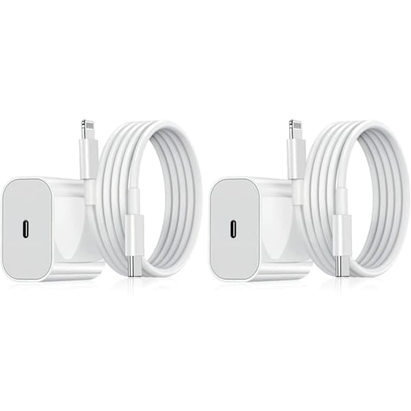 iPhone Oplader - Hurtig Oplader - Adapter + Kabel 20W USB-C Hvid 4-pak iPhone 4-Pack iPhone