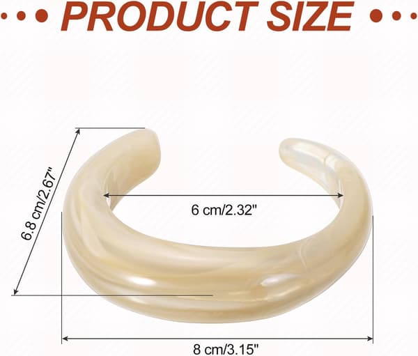 Akryl åbne chunky armbånd til kvinder, brune Brown
