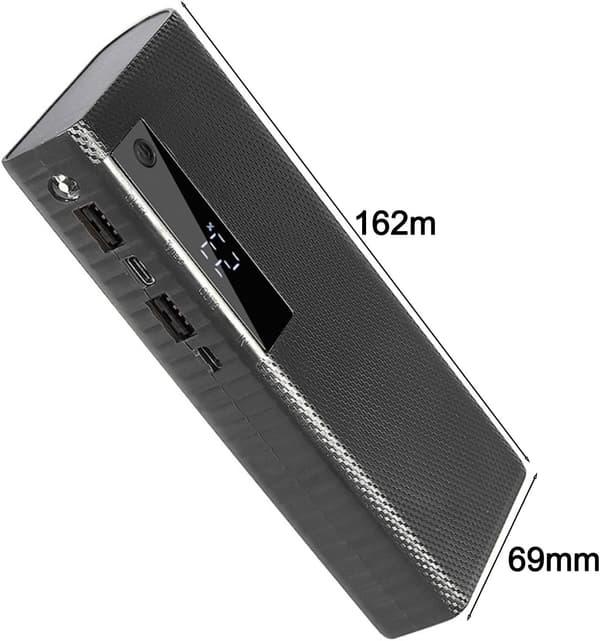 Powerbankfodral USB-port 2 1A utgång som stöder 5 X ström med 5V platt för hållarmontering (svart)
