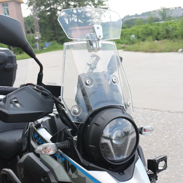 Motorcycle Windshield Adjustable Clip-On Windscreen Spoiler Extension Wind Deflector for Motorcycle - Clear