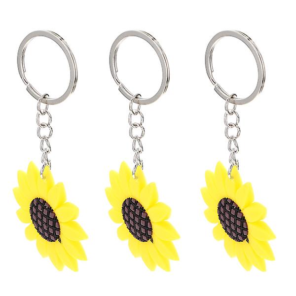 12 st Solrostema Partypresenter Blomdekor Solros Nyckelring Blomnyckelhållare Solrosnyckel Assorted Color 4.7X4.7CM