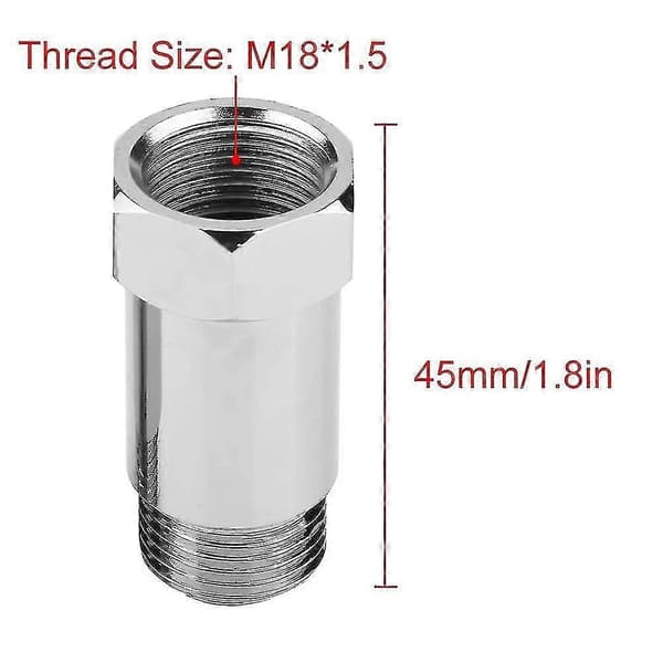 O2-sensorafstandsstykke + iltsensor 2 stk. 45 mm M18*1.5 Check Engine Light Eliminator Adapter O2 iltsensorforlænger afstandsstykke sølv