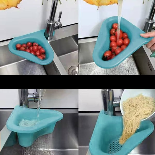 Trekantet vaskholder, multifunktionelt hængende filterafløbsstativ, svaneformet køkkenvask afløbskurv, vaskafløbskurv Creative