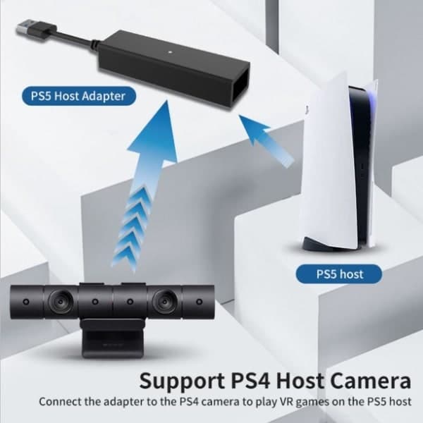 Mini kameraadapter til PS5 til PS VR adapterkabel Sort Sort
