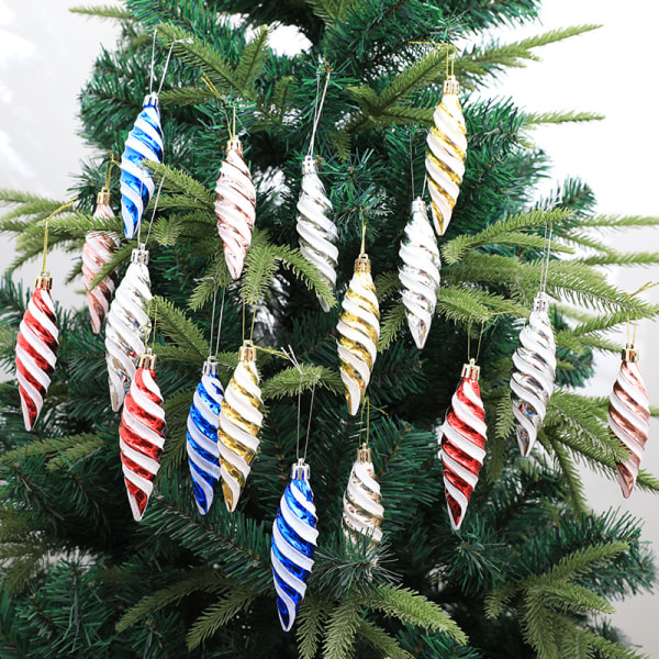 Christmas Large Spiral Bundle - Lys og lys dekorasjon - Juletrepynt Gold 6PCS