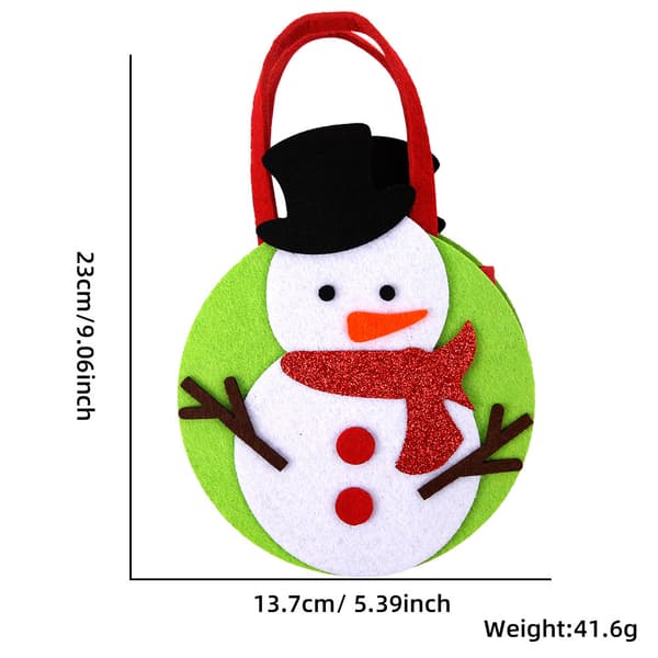 Filt Julkasse Jultomte Äppelpåse Julgransprydnad Tecknad Älg Godispåse Snögubbe Snowman