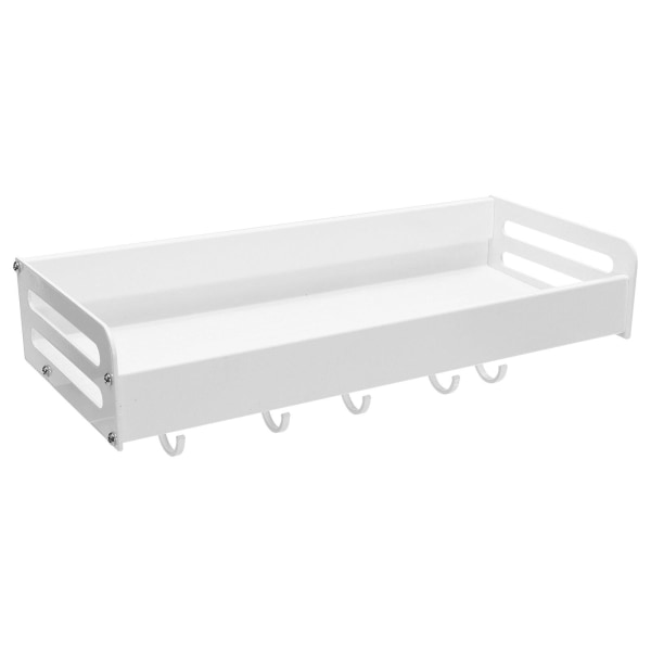 Wall Mounted Hooks Kitchen Storage Rack Flower Pot Rack Punch-free Rack Sponge Dish DispenserWhite30