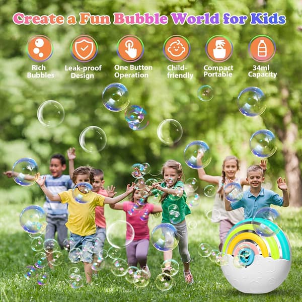 Bubble Machine, Automatisk Bubbelmaskin Min Tyst Design 2 Bubbellösningar Ingår