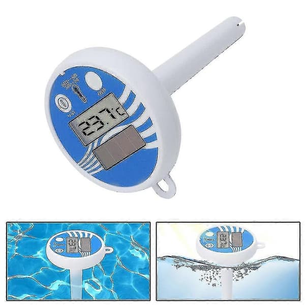 Solar Powered Digital Thermometer Swimming Floating Pool Accurate Water Temperature Gauge