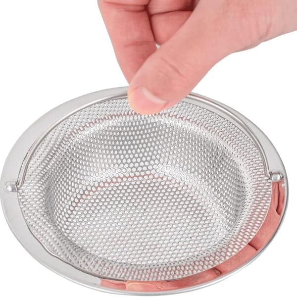 Durable Stainless Steel Sink Strainer with Practical Handle Silver