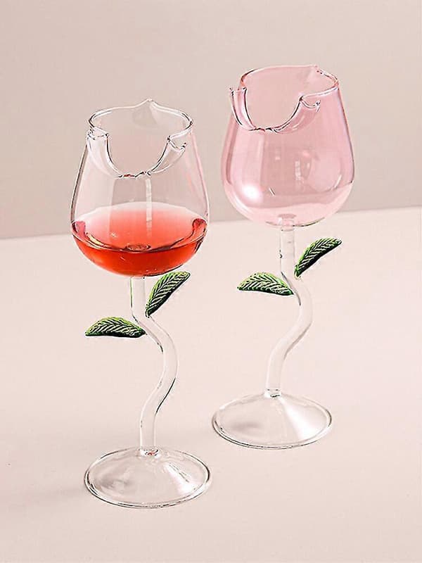 Rosblomma vinglas 150/280ml Rosformade vinglas Rosfest vinkopp Ny