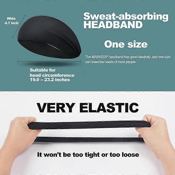 Løbepandebånd til mænd, 4- eller 6-pak, elastisk pandebånd til mænd