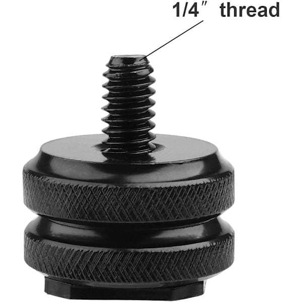 Kamerablixtfäste till 1/4  \"-20 Stativskruv Adapter, Blixtfäste för DSLR Kamerarigg (2-pack)