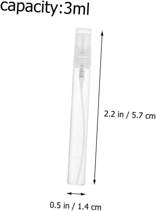 50 st påfyllningsbara parfymsprayflaskor 3 ml glas mini kosmetiska behållare för rese-sminkförvaring