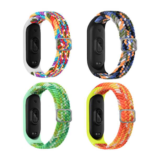 4 stk nylonarmbånd til Xiaomi Mi Band 3/4/5/6/7/NFC Svart C