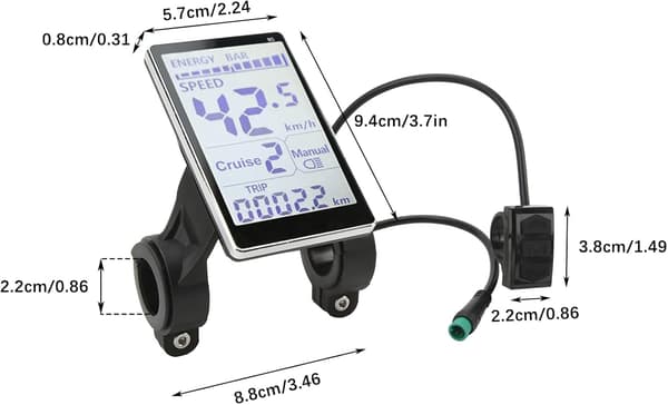 Elcykel LCD-display, 5-bens E-scooter M5 panelmålerskærm med vandtæt stik, E-cykel displaymåler kontrolpanelskærm egnet til