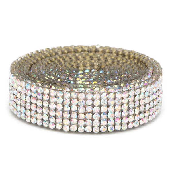 Rhinestone Crystal Mesh Iron On Applique Brudklänning Sko Trim