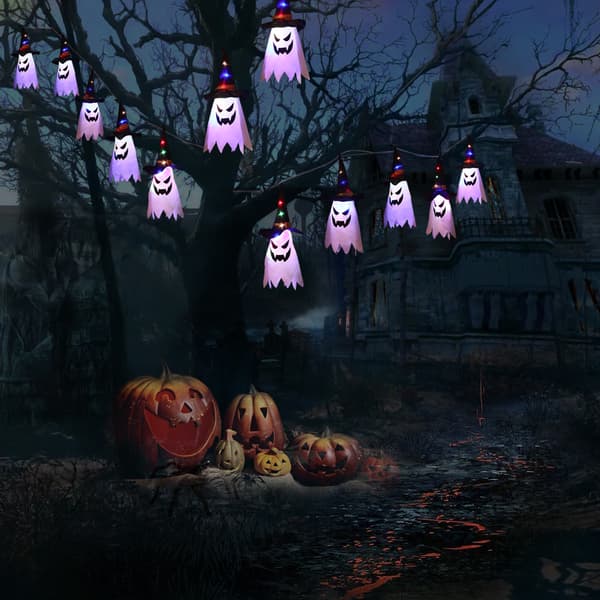 Halloween LED-lysslynge stoff halloween dekorative lamper feriearrangementer lykter