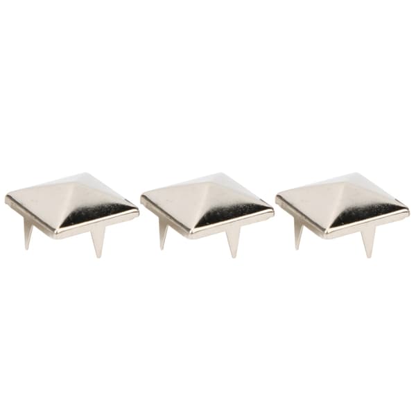 Firkantede pyramidenitter - 100 stk, 4 metalnitter til armbånd, tøj, sko, håndtasker - sølv, 12 mm 0.1 0.1