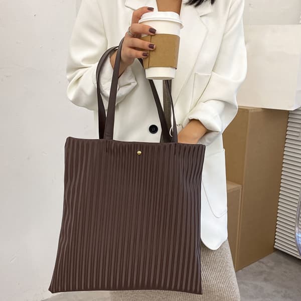 Women's New Solid Color Simple Large Capacity PU Leather Shoulder Bag