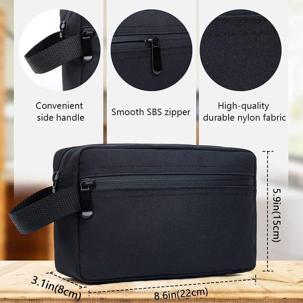 Waterproof Toiletry Bag with Handle for Travel Cosmetic Organizer Black
