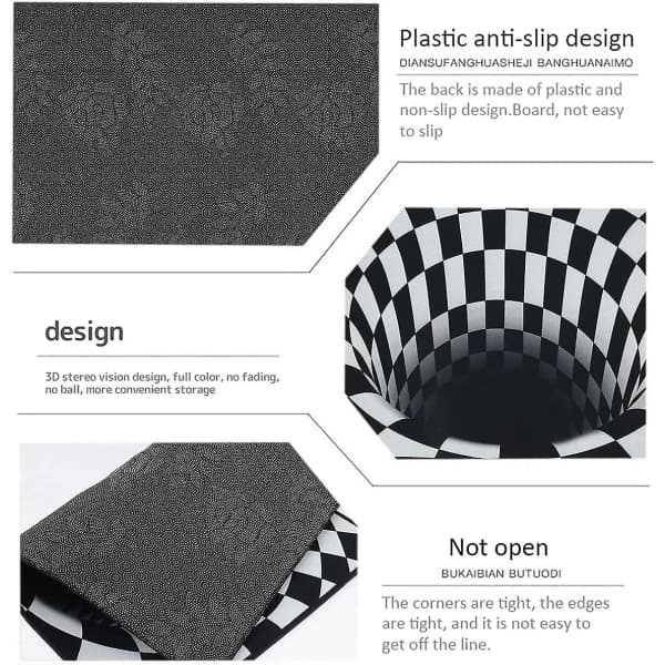 Dørmåtte, 3d magisk skakternet optisk illusion dørmåtte visuel illusion måtte rektangulær udendørs entrémåtte
