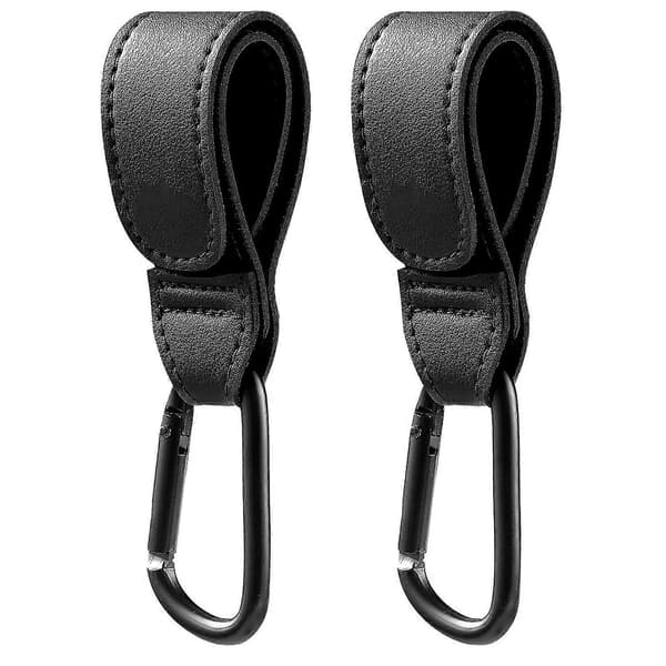 Stroller Hooks Universal Diaper Bag Hooks for Hanging Bags and Shopping (Black)