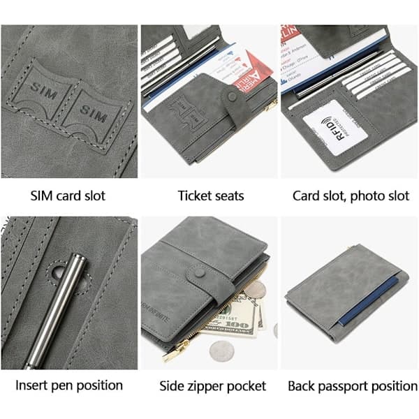 RFID-passikotelo passipidike HARMAA harmaa harmaa grey