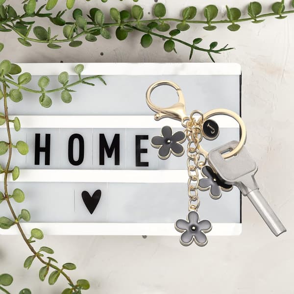 Nyckelring med initialbokstav, vit color_name White