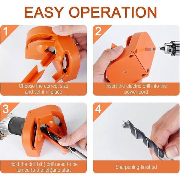 Drill Bit Sharpener - Electric Sharpening Tool for All Drills, Including Twist Drills, Carbide, Knives, and Scissors