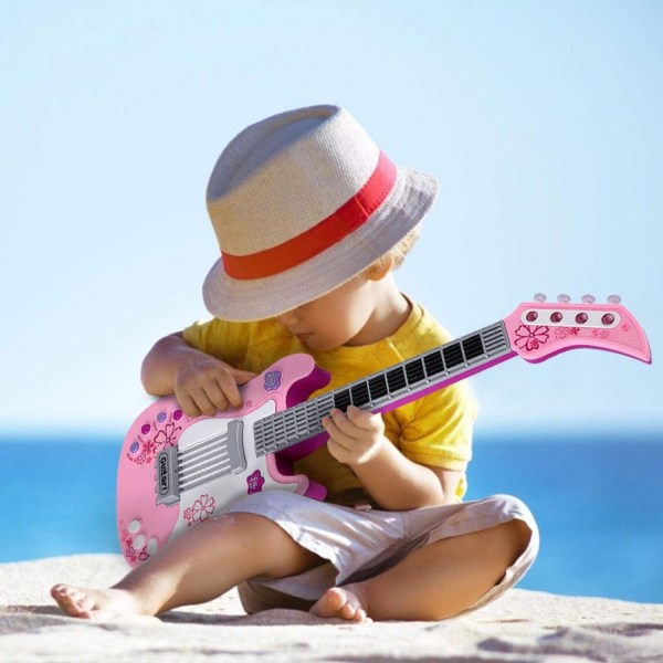 Børneguitar til Piger og Drenge, Legetøjsguitar, Pink Guitar, Musikinstrumenter, Fødselsdagsgave, Børnefest