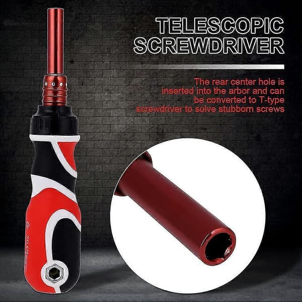 Adjustable Bits Telescopic Ratchet Screwdriver, Magnetic Repair Hand Tool