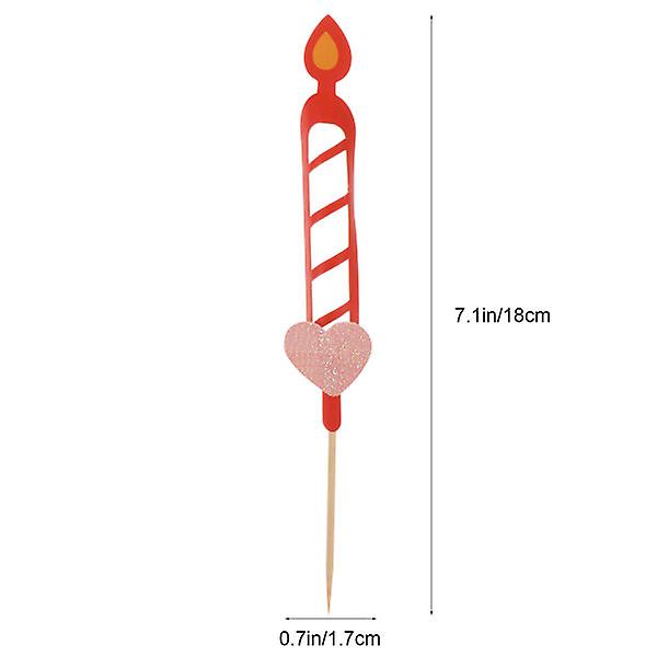 8 stk. Papirlys-Kagepynt Penge-Rør Design Fødselsdagskage Picks Rød 18X1.7X1.7CM Red 18X1.7X1.7CM