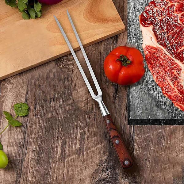Heavy Duty Stainless Steel Roasting Fork, BBQ Meat Fork, Used for Fixing, Moving, Poultry and Turkey