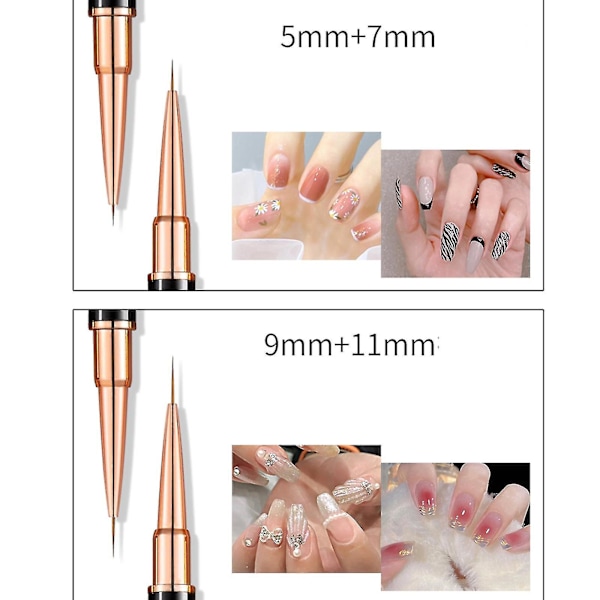 1 set Dubbelsidiga Nagelborstar för Nagelkonst Nagelborste Set för Akryl Applicering Hemma DIY Manikyr