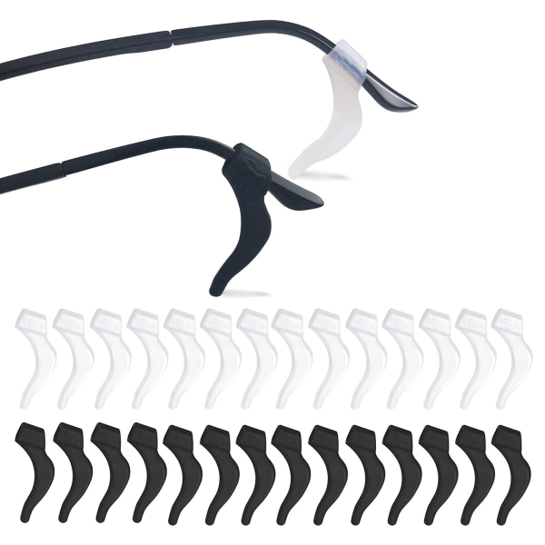 24 paria lasit liukastumista estävä silikoni korvaklipsi, lasiteline, suojalasien pidikkeet aurinkolaseille Presbyopia lasit urheilulasit (12