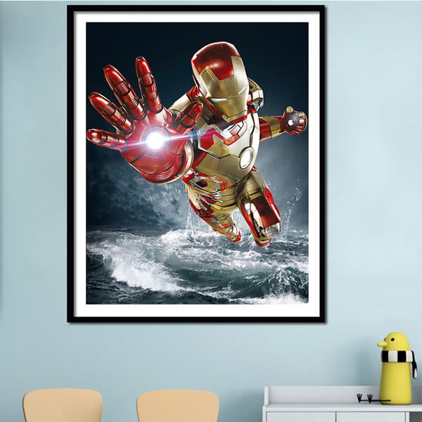 30x40cm DIY 5D Diamantmalingssett for voksne og barn - Iron Man, A(f2)