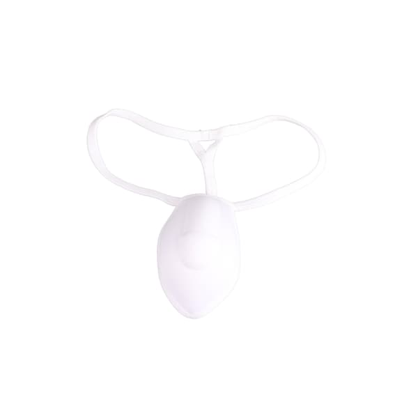 Bulge Cup Blød Polyester Bomuld Stereo Form Bulge Dækkende Undertøj Cup med Rem Hvid M