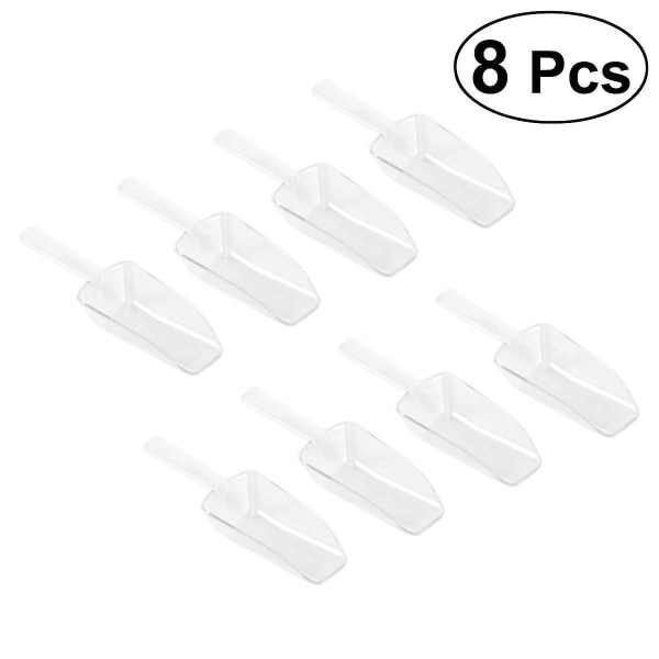 8 stk. Plastskje Mini Klar Mel Is Godteri Dessertbuffet Popcorn Skje Spade (hvit)Hvit8stk White 8pcs