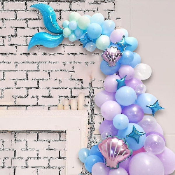 Sjöjungfru tema födelsedagsfest dekoration latex ballong ballong set Atmosfär Set rekvisita