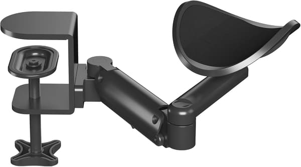 Ergonomisk armstøtte, leddelt underarmsstøtte, roterende håndledsstøtte